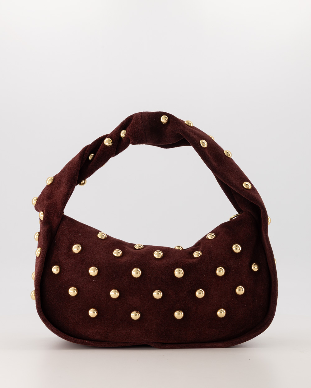 Lottie - Suede - Handtas - Burgundy - D58B - Goudkleurig
